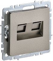 Розетка компьютерная без рамки IEK Brite РК10-2-БрШ 2-м. RJ45+RJ45 5e шампань картинка